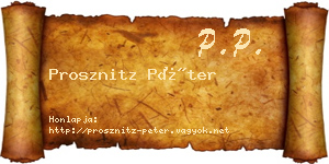 Prosznitz Péter névjegykártya