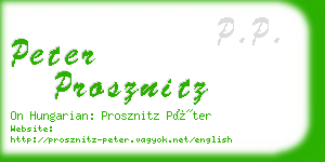 peter prosznitz business card